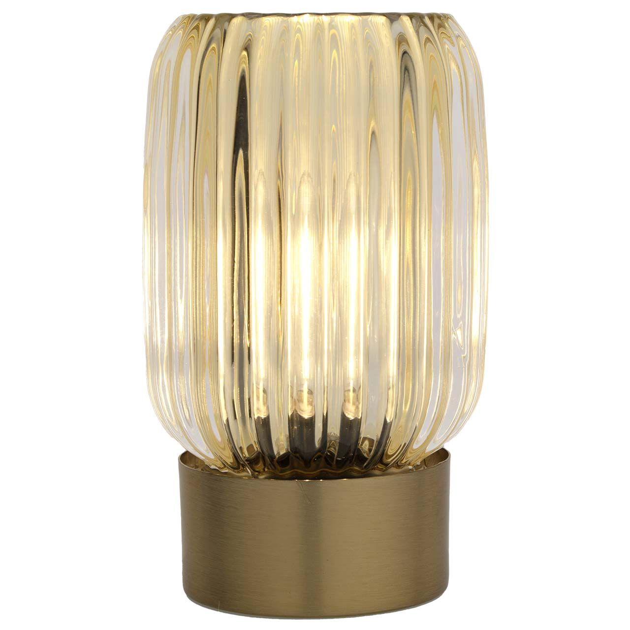 LAMPADA IN VETRO H.15 ALIMENTATA A BATTERIE - SENAPE